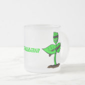 Germinator cyborg plant grappige cartoon matglas koffiemok (Voorkant rechts)