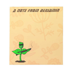 Germinator cyborg plant grappige cartoon notitieblok