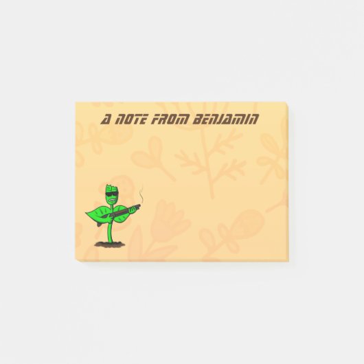 Germinator cyborg plant grappige cartoon post-it® notes (Voorkant)
