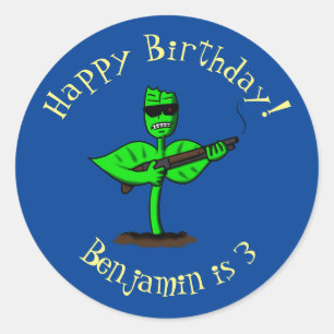 Germinator cyborg plant grappige cartoon ronde sticker