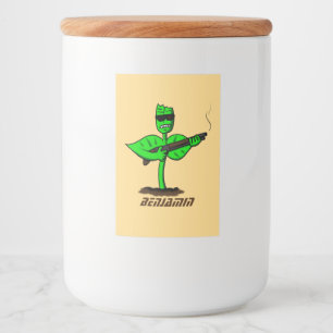 Germinator cyborg plant grappige cartoon voedselcontainer etiket
