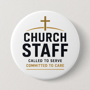 Geroepen om Kerkpersoneel Christelijke Typografie Ronde Button 7,6 Cm