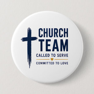 Geroepen om Kerkteam Christelijk te Dienen Ronde Button 7,6 Cm