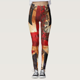 Geroesteerde Patriottische Vlag van het Verenigd K Leggings
