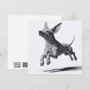 gerold magazinepapier Xoloitzcuintli Wenskaart Notitiekaartje