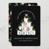 Gerold met het Kerstmis wc papier boom zwart Feestdagenkaart (Voorkant / Achterkant)