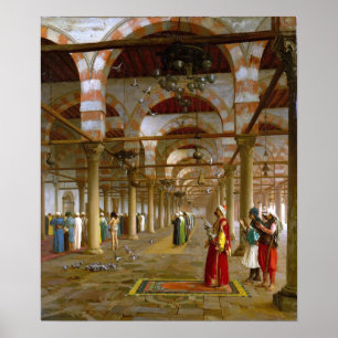 Gérôme - gebeden in de moskee poster
