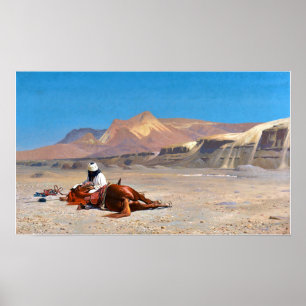 Gérôme - Rider en zijn stoot in de woestijn Poster