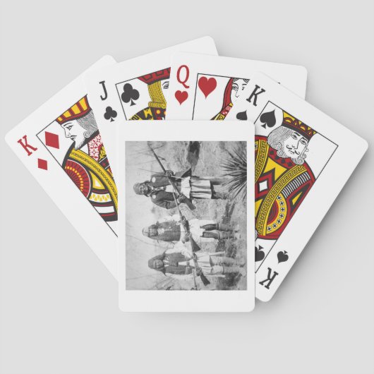 Geronimo en drie van zijn Apache-strijders, 1886 ( Speelkaarten (Achterkant)