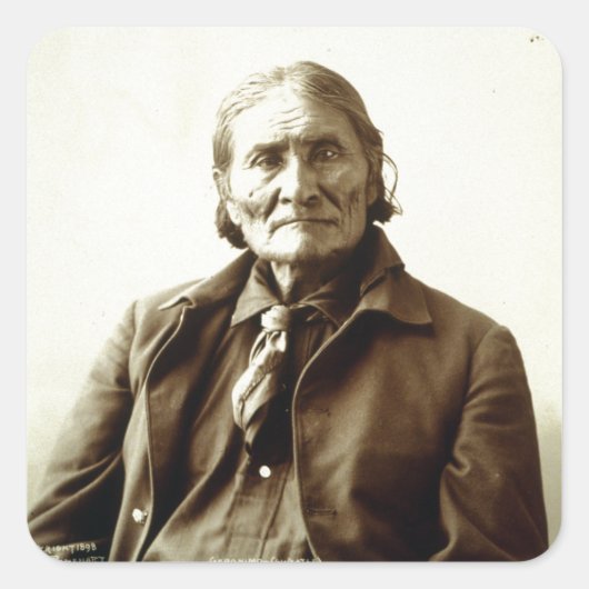 Geronimo (Guiyatle) Apache Indiaas Vierkante Sticker (Voorkant)