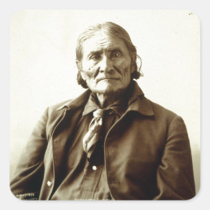 Geronimo (Guiyatle) Apache Indiaas Vierkante Sticker