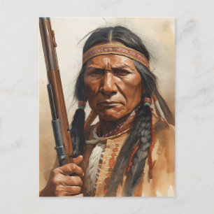 Geronimo Indiaans opperhoofd krijger portret Briefkaart