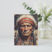 Geronimo Indiaanse krijger portret Briefkaart (Staand voorkant)