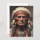 Geronimo Indiaanse krijger portret Briefkaart (Voorkant / Achterkant)