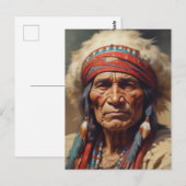 Geronimo Indiaanse krijger portret Briefkaart (Voorkant / Achterkant)