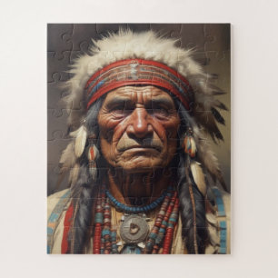 Geronimo Indiaanse krijger portret Legpuzzel
