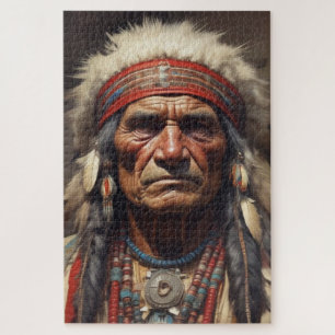 Geronimo Indiaanse krijger portret Legpuzzel