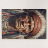 Geronimo Indiaanse krijger portret Legpuzzel (Horizontaal)