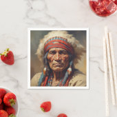 Geronimo Indiaanse krijger portret Servet (Insitu)