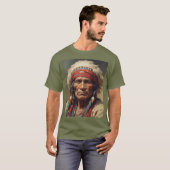 Geronimo Indiaanse krijger portret T-shirt (Voorkant volledig)
