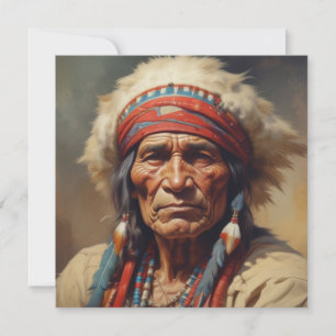 Geronimo Indiase Chief Warrior Portrait Kaart