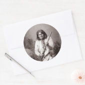 Geronimo  Indische arrior Klassic Round Stic Ronde Sticker (Envelop)