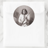Geronimo  Indische arrior Klassic Round Stic Ronde Sticker (Tas)