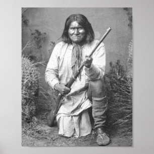 Geronimo met Rifle 1886 Indiaan Poster