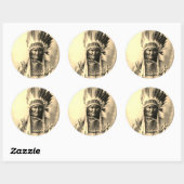 Geronimo Sepia-kleur Ronde Sticker (Vel)