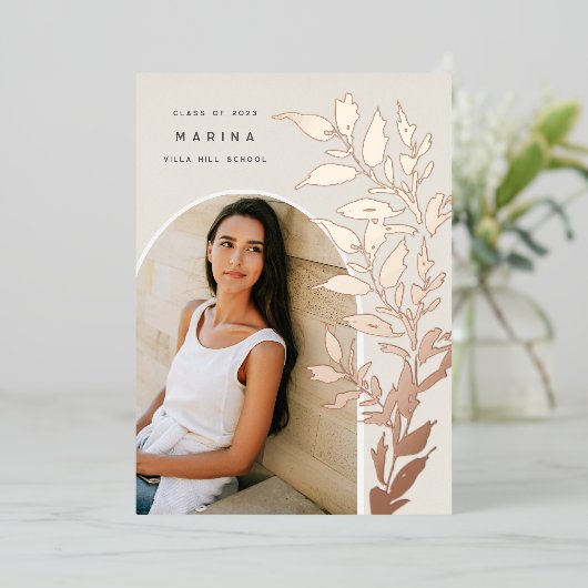 Gerooide bladeren | Aankondiging foto-Afstuderen (Staand Voorkant)