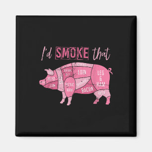Gerookt Varkensgrill Bacon Lover Grappig BBQ Chef Magneet