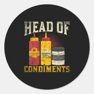 Gerookt vlees Steak Mosterd Ketchup BBQ Saus Grapp Ronde Sticker
