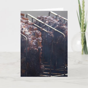Gerookte ribben op grill kaart