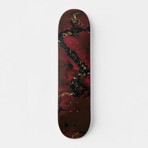 Gerookte rode Chili Pepper Marble Gold zwart Skateboard
