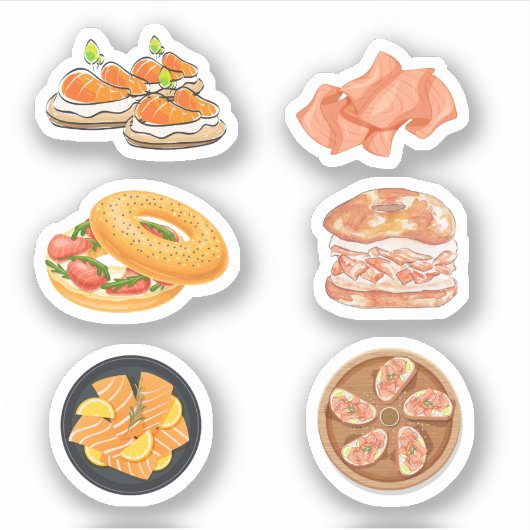 Gerookte zalmStickers Sticker (Voorkant)