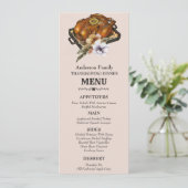 Gerooste Turkse Waterverf Floral Thanksgiving Menu (Staand voorkant)