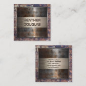 Geroosterd geperforeerd metaal | achtergrond vierkante visitekaartje (Voorkant / Achterkant)