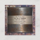 Geroosterd geperforeerd metaal | achtergrond vierkante visitekaartje (Achterkant)