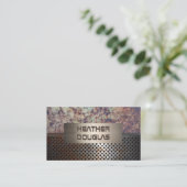 Geroosterd geperforeerd metaal | achtergrond visitekaartje (Staand voorkant)