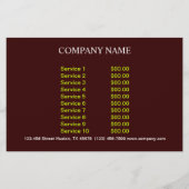 geroosterde kip, privé-kok-diner catering flyer (Achterkant)