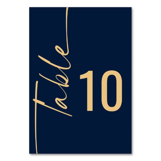 Geroteerde kalligrafie Navy Blauw Goud Script brui Kaart (Voorkant)