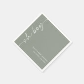 Geroteerde scriptnaam Sage Oh Boy Baby shower Servet (Hoek)