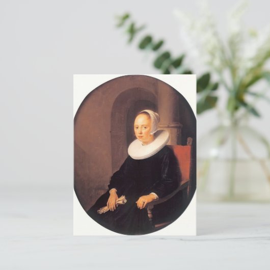 Gerrit Dou - Portret van een vrouw Briefkaart (Staand voorkant)