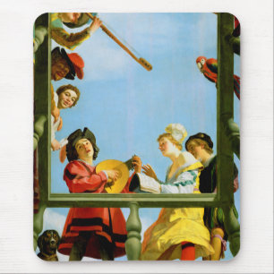 Gerrit Van Honthorst Musical Group Balcony Art Muismat