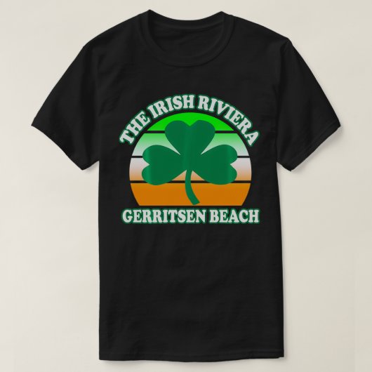 Gerritsen Beach Irish Riviera Funny Shamrock Retro T-shirt (Design voorkant)