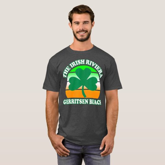 Gerritsen Beach Irish Riviera Funny Shamrock T-shirt (Voorkant volledig)