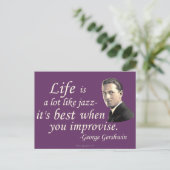 Gershwin over het leven - Gepersonaliseerd Briefkaart (Staand voorkant)