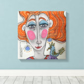 "Gertie," Impression sur toile de portrait caprici (Insitu (Plancher de Bois))