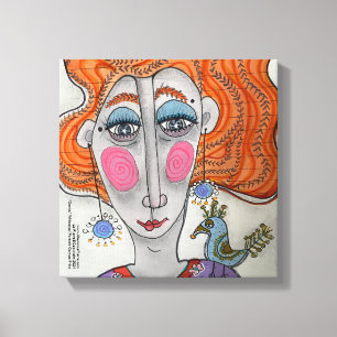 "Gertie," Impression sur toile de portrait caprici
