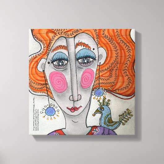 "Gertie," Impression sur toile de portrait caprici (Recto)
